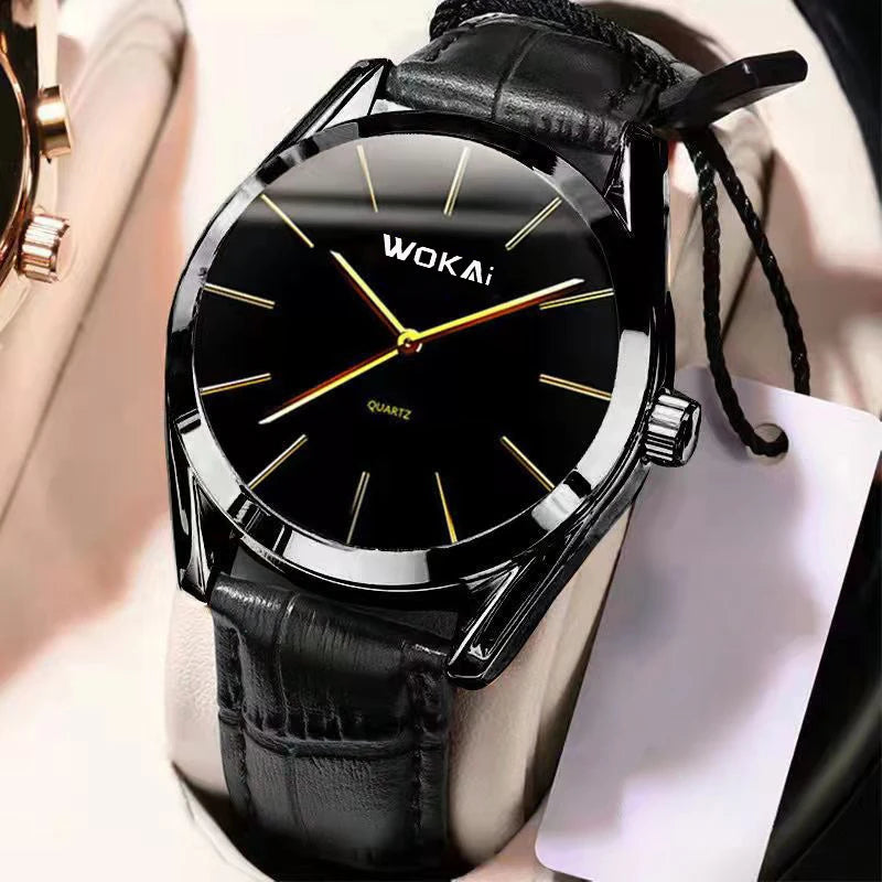 2025 New Fashion Business Watch Men's Watches Casual Leather Band Quartz Wristwatches Men Relogio Masculino Montre Homme
