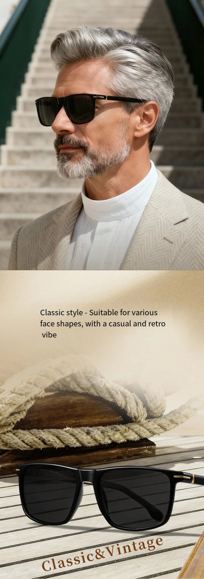 O-Q CLUB New Men's Fashion Square Polarized Sunglasses