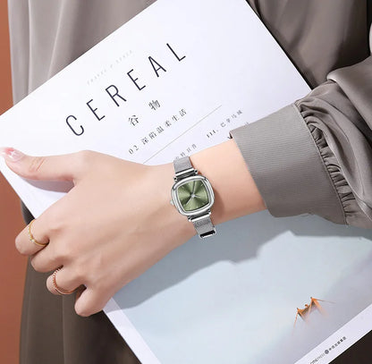 Retro Fashion Ladies Quartz Wrist Watch New Square Watch Women Student Simplified Netbelt Watch Reloj Mujer Relogio Feminino