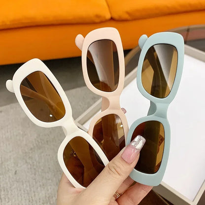 Children Cute Vintage Frosted Rectangle Sunglasses Outdoor Girls Boys Sweet Sun glasses Protection Classic Kids eyewear UV400