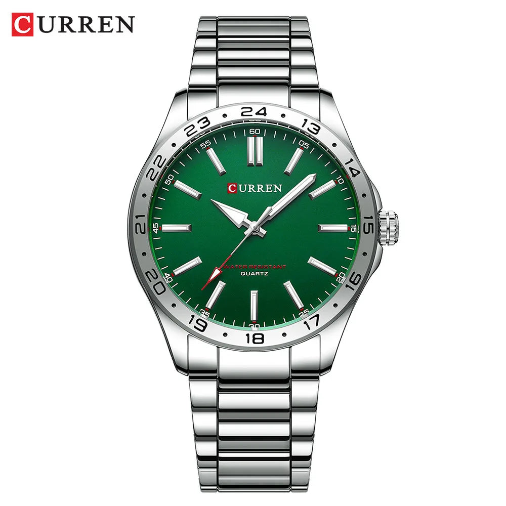 CURREN 8452 Casual Sport Simple Business Men's Watches 2025 Stainless Steel Band Wristwatch Quartz Clock with Luminous Pointers