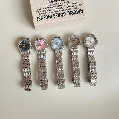Fashion Diamond Studded Dial Watch for Women Steel Strap Fashion Ladies Quartz Wristwatches Gift Dropshipping Female Clock