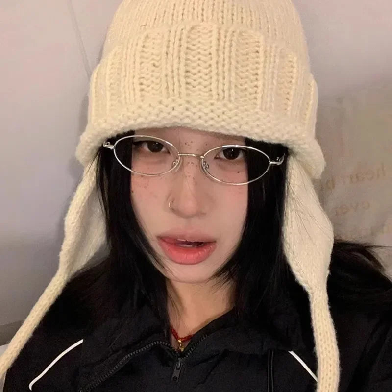 Japanese Harajuku Small Metal Oval Glasses Frame for Women No Makeup Fashion Anti-blue Glasses Men Fashion Anime Cosplay Props