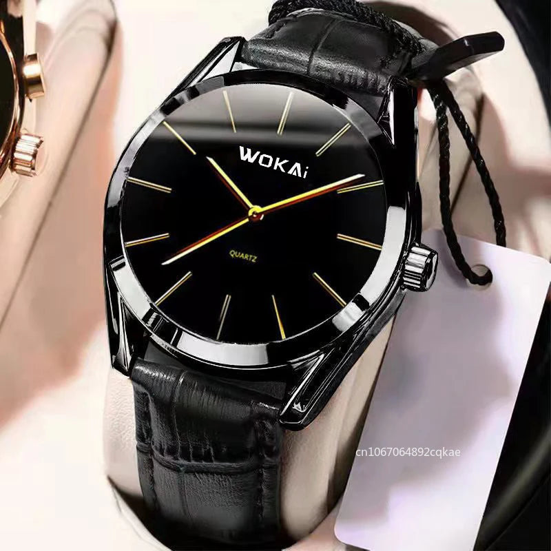 2025 New Fashion Business Watch Men's Watches Casual Leather Band Quartz Wristwatches Men Relogio Masculino Montre Homme