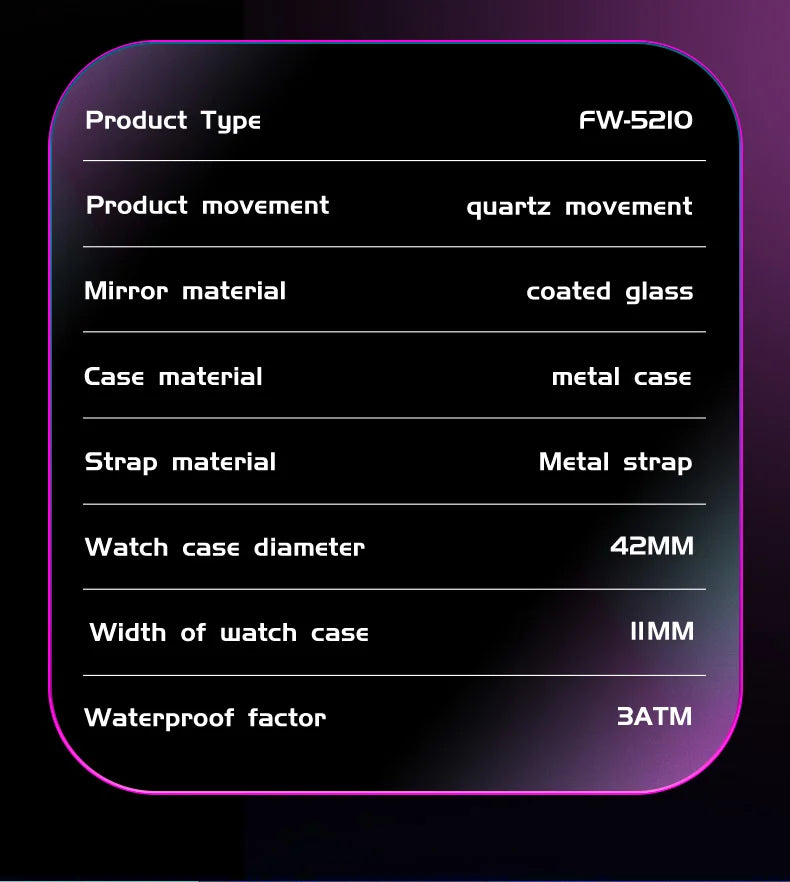 Mark Fairwhale 5210 Top Watch Men Luminous Unique Design Steel Quartz Watches