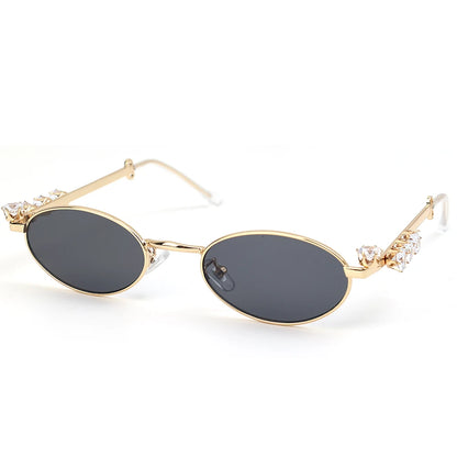 Japanese Small Oval Rhinestone Eyeglasses Frame for Women