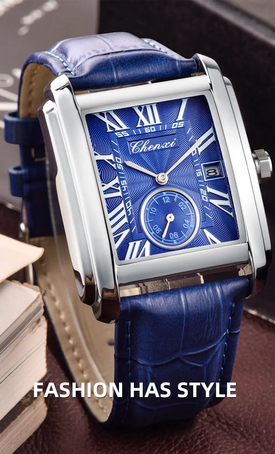 CHENXI 8216 Elegant Waterproof Square Men's Quartz Watch