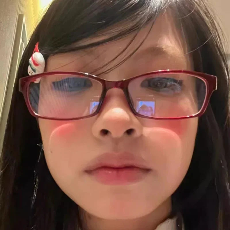 New Retro Blue Green Oval Small Frame Glasses Frame Women's Anti Blue Light Glasses Fashion Y2K Square Eyeglasses Frame