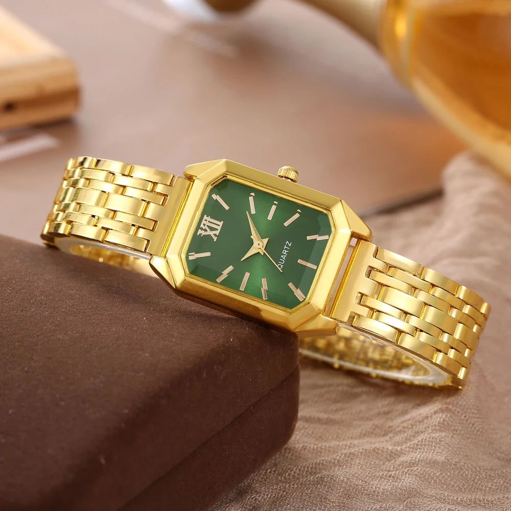 New retro square women's watch ins wind steel strip niche quartz watch