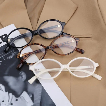 Y2K Retro Oval Frame Glasses Women Leopard Ins Sweet Cool Eyewear Trend Brand Reading Computer Anti Blue Light Eyeglasses