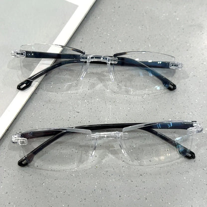 Retro Narrow-frame Glasses Women Anti-Blue Light Rimless Y2K Square Harajuku Eyewear Decorative Computer Eyeglasses Accessories