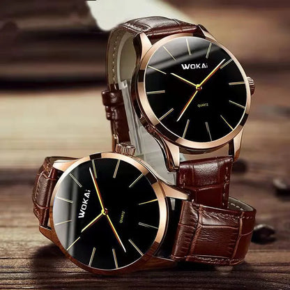 2025 New Fashion Business Watch Men's Watches Casual Leather Band Quartz Wristwatches Men Relogio Masculino Montre Homme