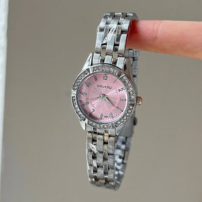 Fashion Diamond Studded Dial Watch for Women Steel Strap Fashion Ladies Quartz Wristwatches Gift Dropshipping Female Clock