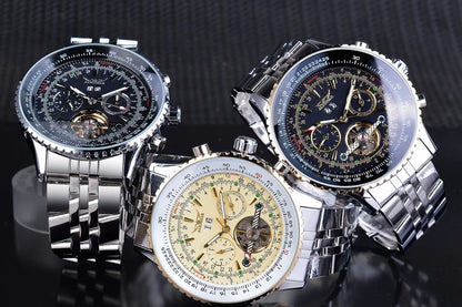 JARAGAR 034 Men's Big Dial Watch Military Pilot Date Month Business Watch