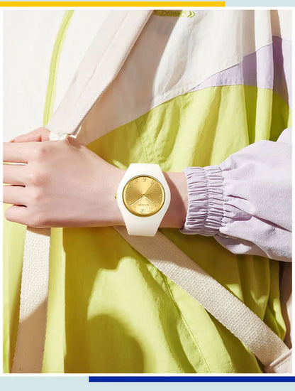 SANDA 6186 Fashion Teenagers Silicone Strap Quartz Watch