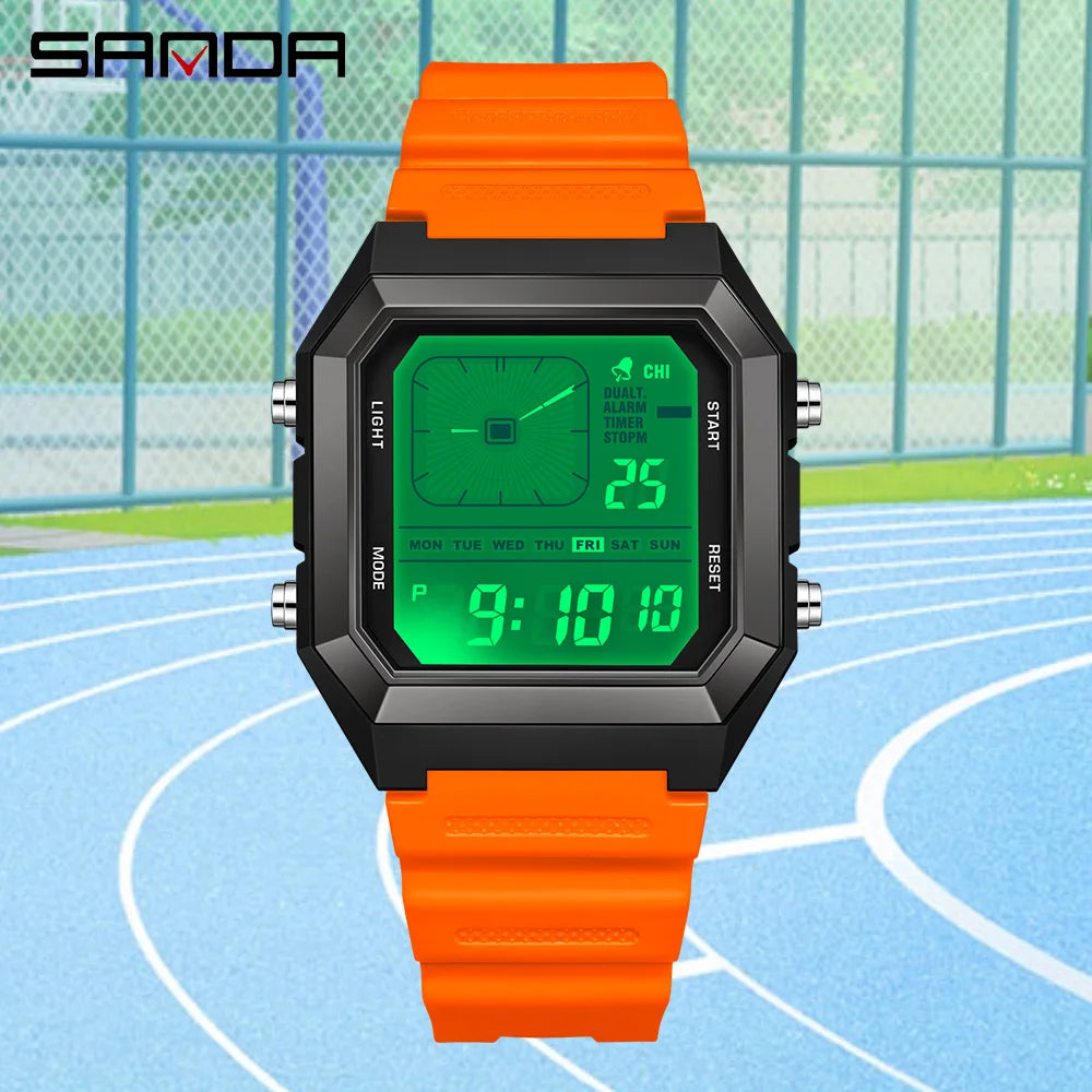 SANDA 6307 Sports Alarm Electronic Watch Digital Watches for Man Women Boys
