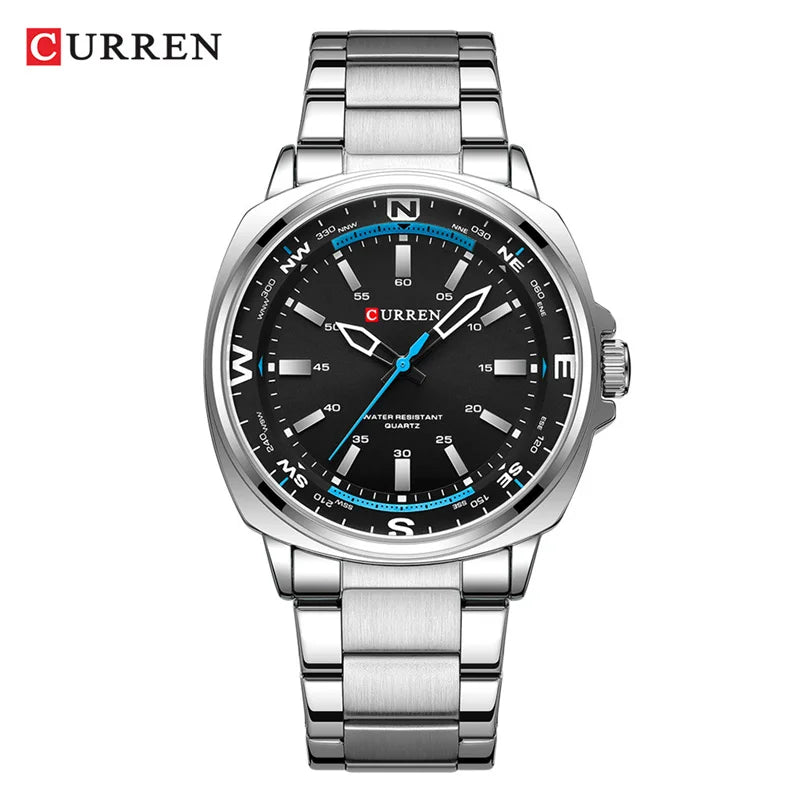 CURREN 8455 Top Brand Classic Business Watches Simple Men Business Stainless Steel Strap