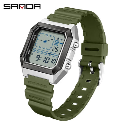 SANDA 6307 Sports Alarm Electronic Watch Digital Watches for Man Women Boys