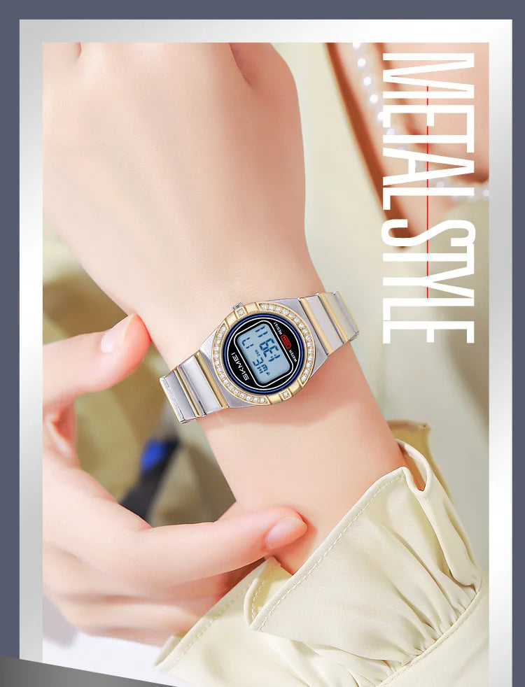 SKMEI 2446 Luxury Casual Female Girl Sports Watches Waterproof Digital Wristwatches