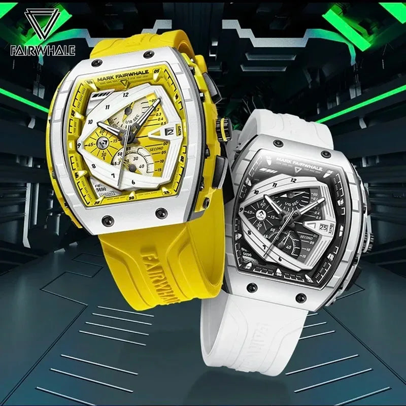 Mark Fairwhale 5690 Top Brand Sport Men Clock Rubber Quartz Watch