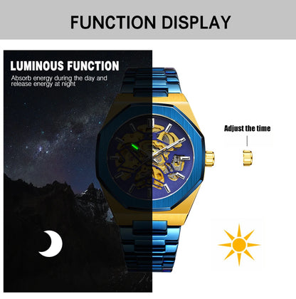 Forsining 344D  Luxury  Hollow Automatic Mechanical Watch Men Luminous Foreign Trade Cross-border Tide Waterproof Watches