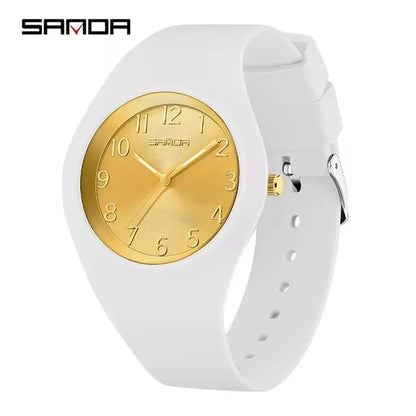 SANDA 6186 Fashion Teenagers Silicone Strap Quartz Watch