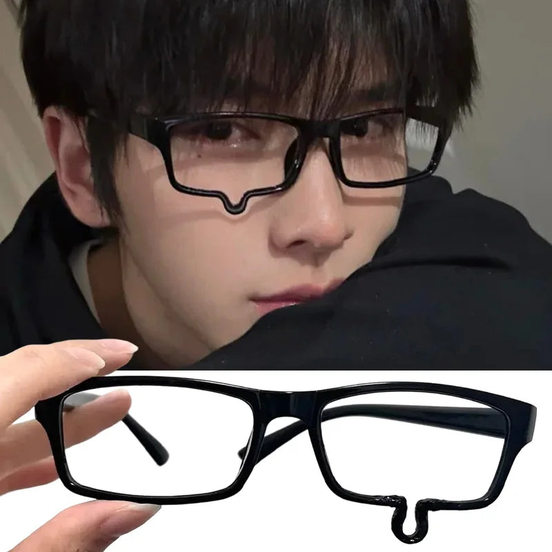 Harajuku Black Small Square No Lenses Teardrop Eyeglasses Japanese Anime