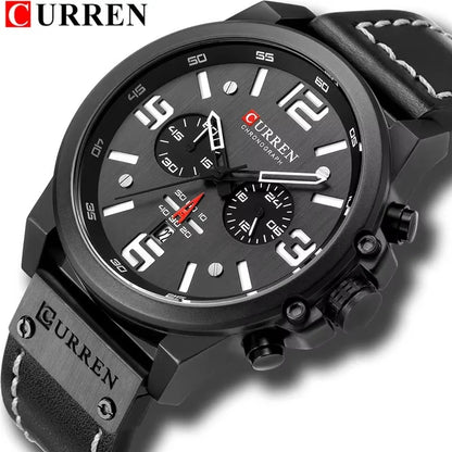 CURREN 8314 Men Quartz Watch Waterproof Chronograph Business Leather Belt Retro Watch For Men Watches Student Wristwatch Sports