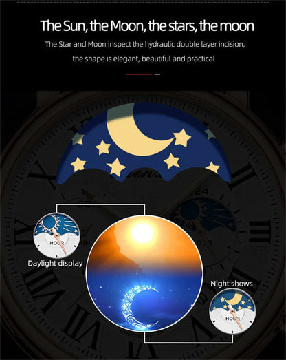 CHENXI 973 Multi-function Business Moon Phase Date Waterproof Rome Analog Imported Men Wristwatch