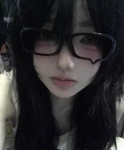 Harajuku Black Small Square No Lenses Teardrop Eyeglasses Japanese Anime