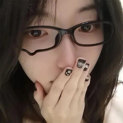 Harajuku Black Small Square No Lenses Teardrop Eyeglasses Japanese Anime