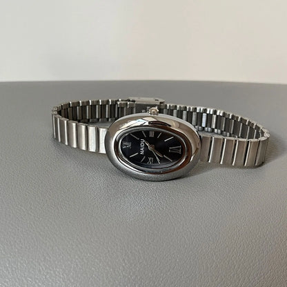 Hot Sale Women Watch Vintage Oval Dial Gold Watch Luxury Roman Numerals Steel Strap Ladies Girl Gift Wristwatch Clock Relojes