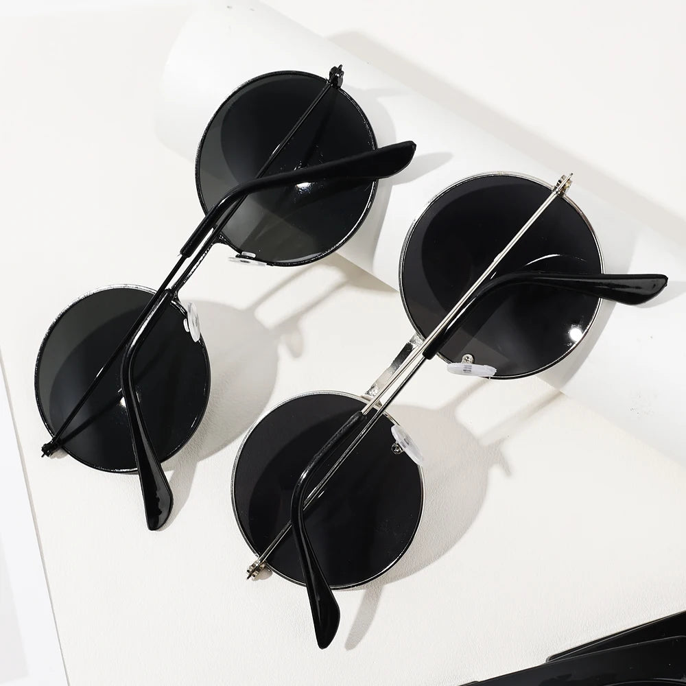 Small Round Sunglasses Women Men UV400 Metal Brand Designer Punk Sun Glasses