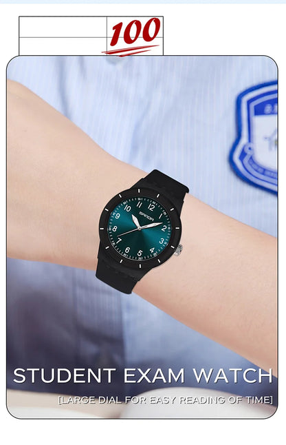 SANDA 9075 Men New Luxury Simple Original Watches Gift Silicone Quartz Wristwatches