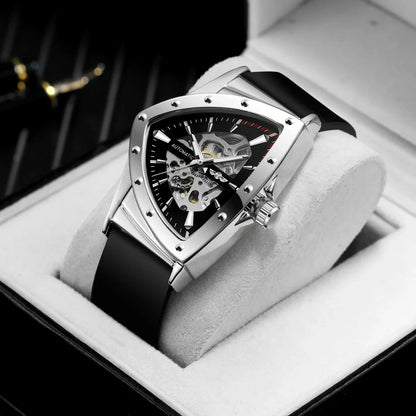 Winner 395R Silicone Sport Men's Luminous Watches Skeleton Automatic Mechanical Watch