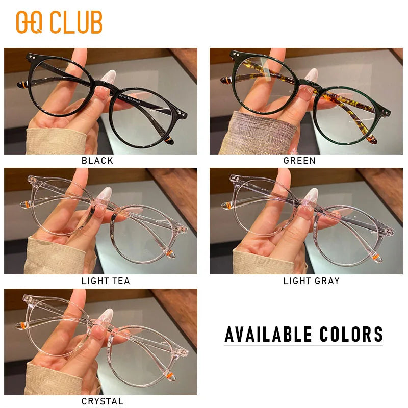 O-Q CLUB Retro Round Men and Women Optical Prescription Glasses