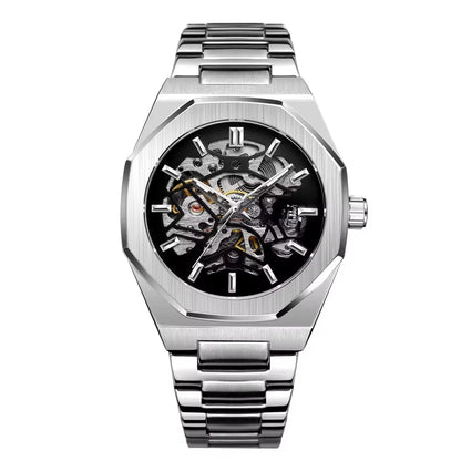 Forsining 344D  Luxury  Hollow Automatic Mechanical Watch Men Luminous Foreign Trade Cross-border Tide Waterproof Watches