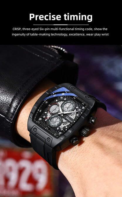 CHENXI 941 Sport Multifunction Military Men Silicone Quartz Wristwatch