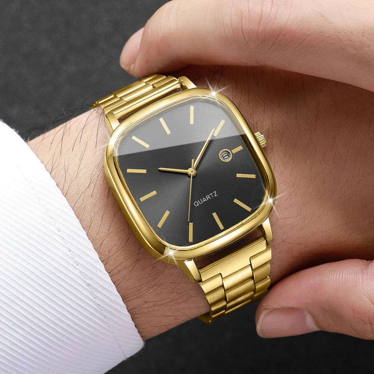 Fashion Square Men Calendar Quartz Watch（Without Box）