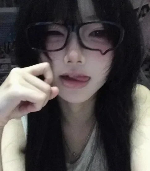 Harajuku Black Small Square No Lenses Teardrop Eyeglasses Japanese Anime