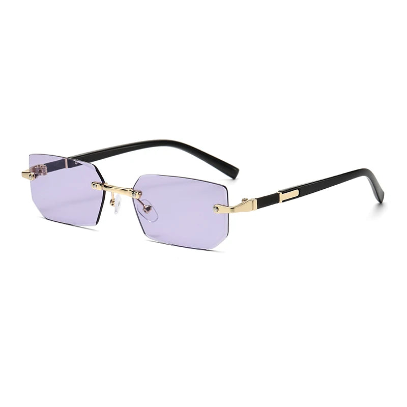 Trendy Rimless Sunglasses for Men Women Fashion Frameless Rectangle Sun Glasses