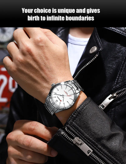 CURREN 8452 Casual Sport Simple Business Men's Watches 2025 Stainless Steel Band Wristwatch Quartz Clock with Luminous Pointers