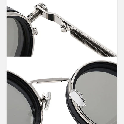 Polarized Round Sunglasses Men ND9 Adjustable Dimming Sun Glasses Women Retro Punk Fishing Eyeglasses Outdoor Shades UV400