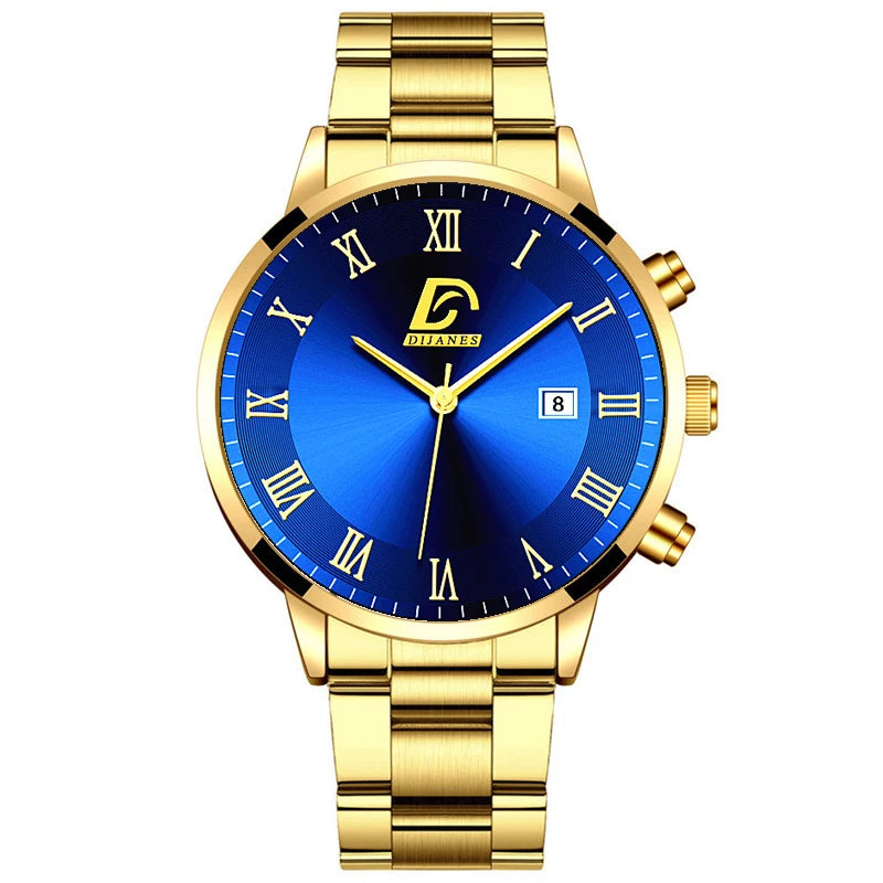 Fashion Mens Gold Watches Luxury Minimalist Quartz Wrist Watch