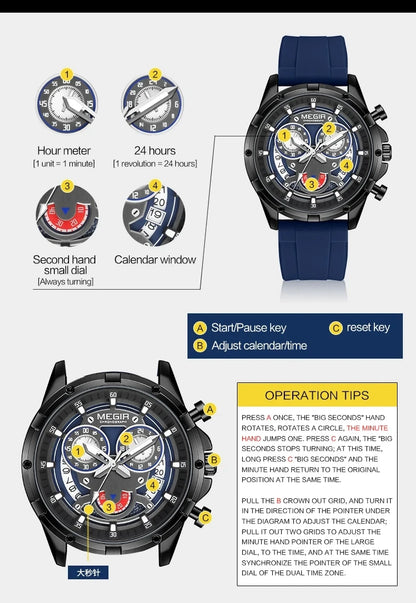 MEGIR 2248 Top Brand Chronograph Quartz Watch