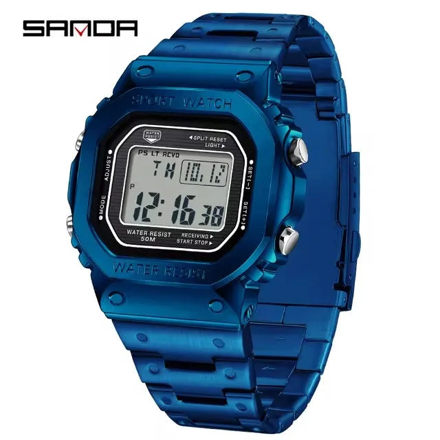 SANDA 2162 Men Electronic Watch Multifunctional Wristwatch