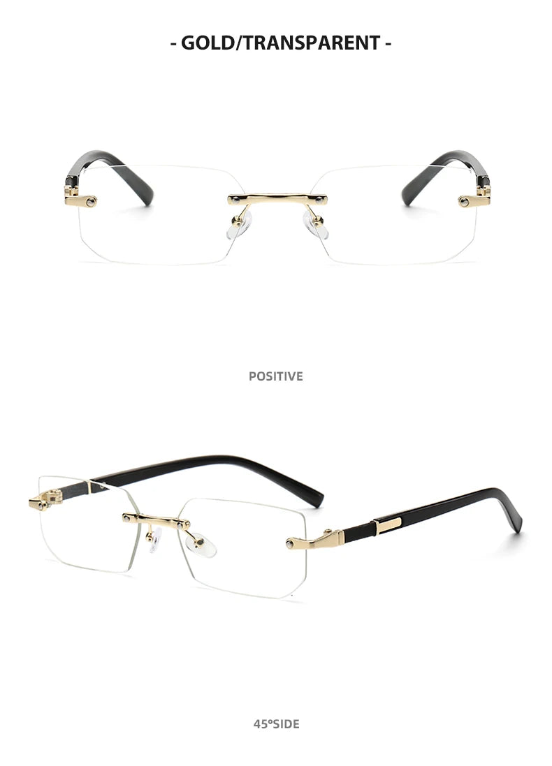 Trendy Rimless Sunglasses for Men Women Fashion Frameless Rectangle Sun Glasses