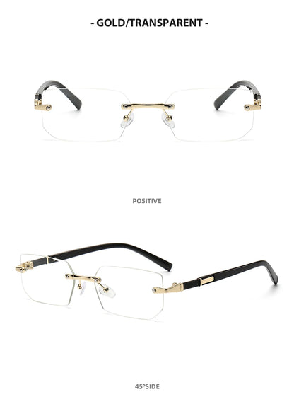 Trendy Rimless Sunglasses for Men Women Fashion Frameless Rectangle Sun Glasses