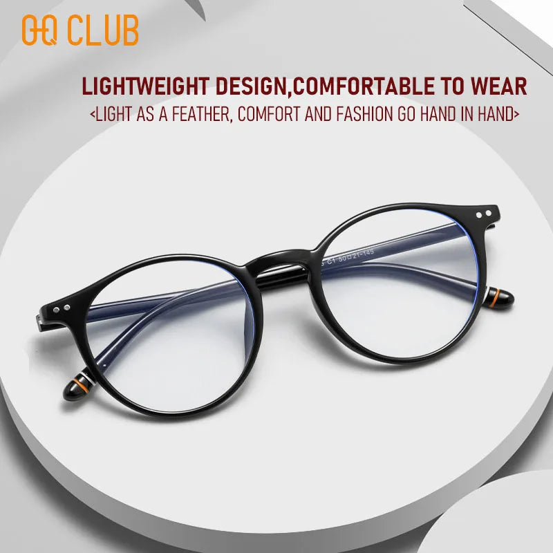 O-Q CLUB Retro Round Men and Women Optical Prescription Glasses