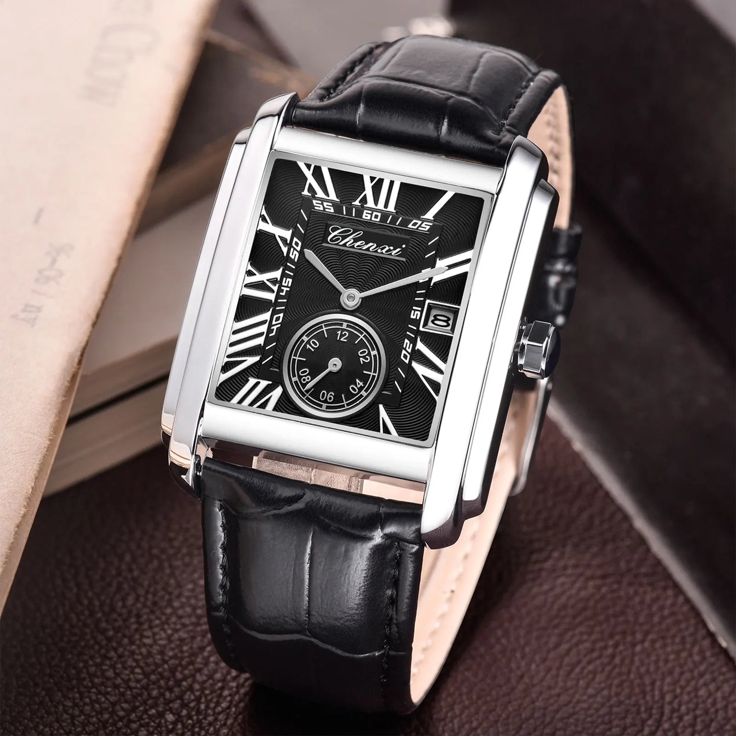 CHENXI 8216 Elegant Waterproof Square Men's Quartz Watch